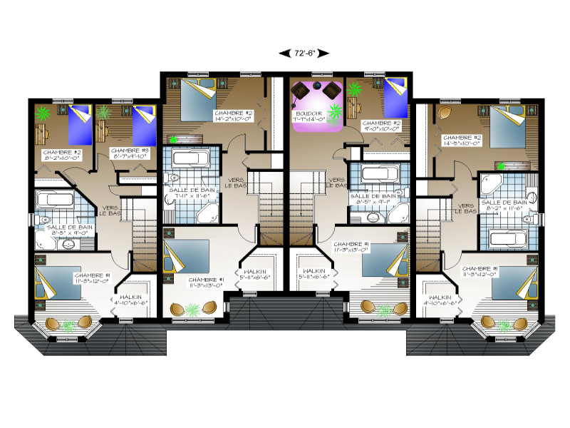 plan de maison 6 logements